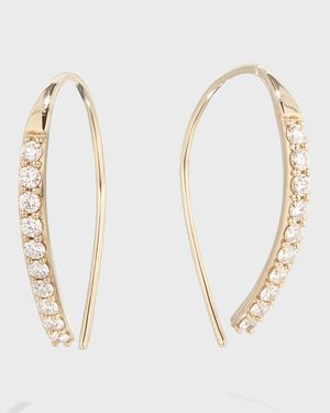 Flawless 14k Small Hooked on Hoop Earrings w/ Diamonds