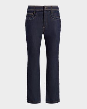 Sallie Piped Cropped Bootcut Denim Pants