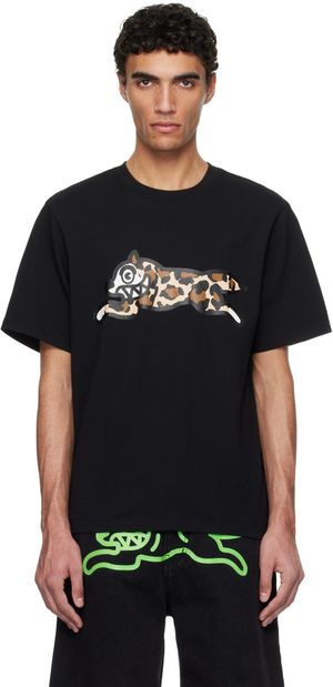 ICECREAM T-shirt noir à chien emblématique
