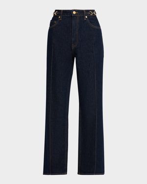 The Agatha Straight-Leg Pintuck Jeans