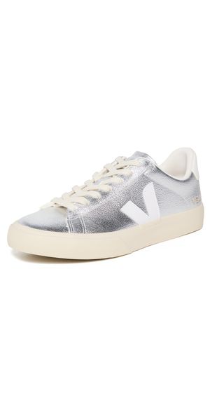 Veja Campo Chromefree Leather Sneakers Silver White 35