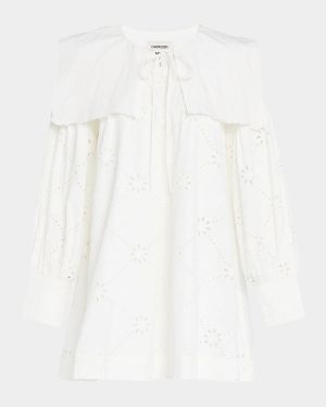 Cassidy Embroidered Long-Sleeve Mini Dress