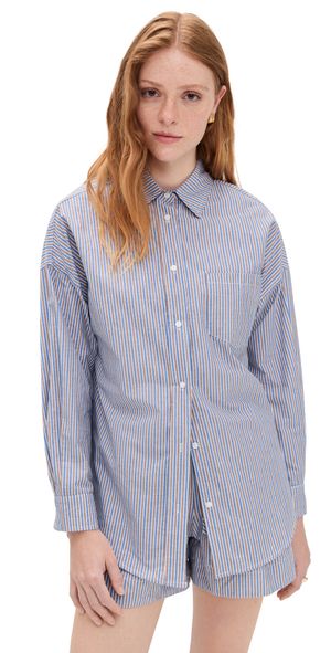 Little Lies Avalon Stripe Shirt Chocolate Stripe S