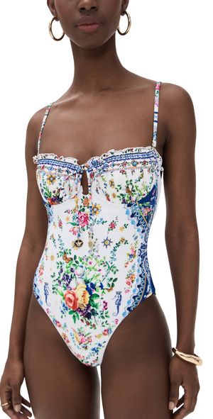 Camilla Ruched Underwire One Piece with Tie Tiles Darls S