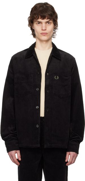 Fred Perry Surchemise noir en velours côtelé