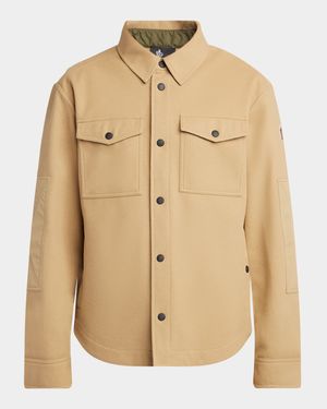 Brushed Jersey Snap-Front Overshirt