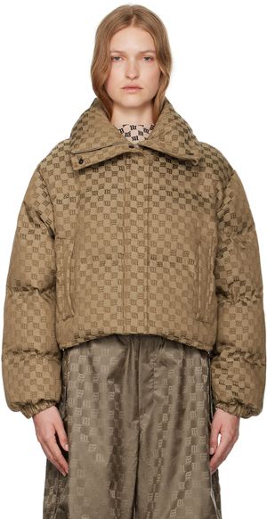 MISBHV Beige Jacquard Monogram Puffer Jacket