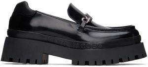 Marc Jacobs Black 'The Leather Barcode Monogram' Loafers