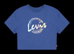 Levi's Kids - Tee-shirt court à col rond en coton sérigraphié - Taille 12A - Bleu