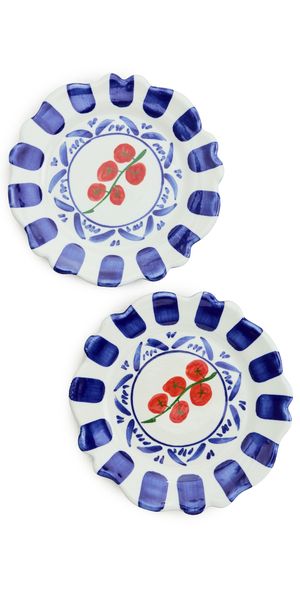 Carolina K Main Plates Set of Two Red Blue One Size
