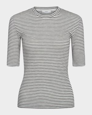 Stripe Elbow-Sleeve Top