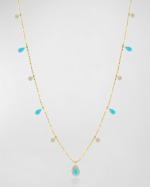 18K Yellow Gold Teardrop Necklace