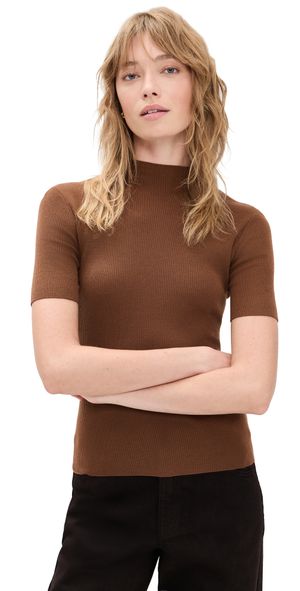 Theory Leenda Solid Pullover Caramel L