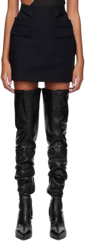 Dion Lee Black Y Front Buckle Miniskirt