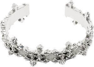 Emanuele Bicocchi Bracelet jonc argenté à motif de croix