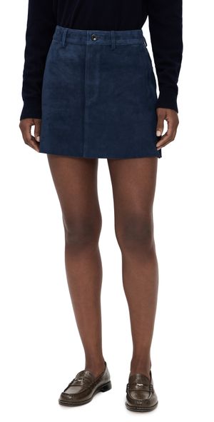 DL1961 Alma Mini Skirt Navy Suede 28