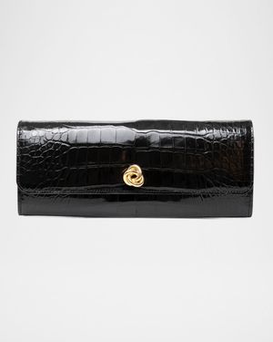 Mini Robbie Alligator Leather Flap Clutch Bag