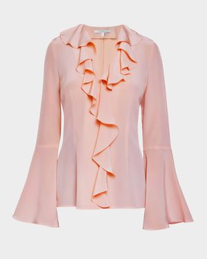 Sydney Ruffled Silk Blouse