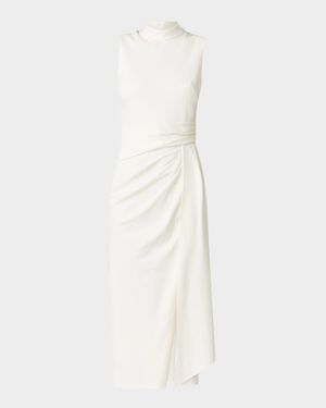Park Draped Mock-Neck Midi Dress