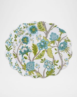 VIDA Blooms & Branches Reversible Round Placemats, Set of 4