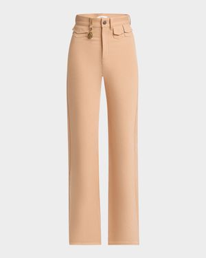 High Rise Flared Jeans, Pink