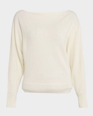 High-Neck Sequin Cashmere Sweater