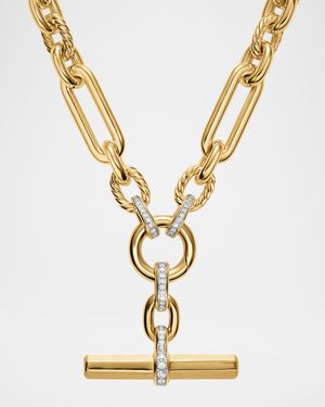 Lexington Chain Necklace with Diamonds in 18K Gold, 9.8mm, 18"L