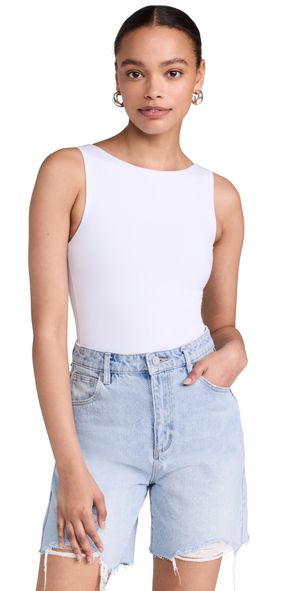 Ambitionist High Neck Tank Thong Bodysuit White XL