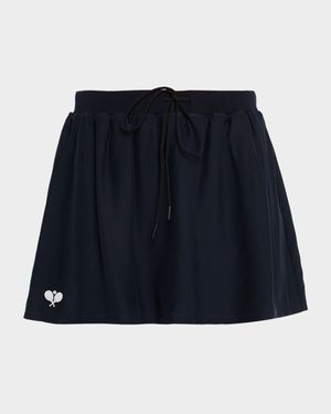The Tennis Drawstring Silk Skirt