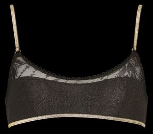 La Nouvelle - Brassière pailletée avec dentelle - Taille 4 - Noir