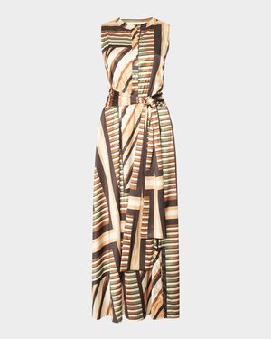 Anabella Geometric Scarf Midi Dress