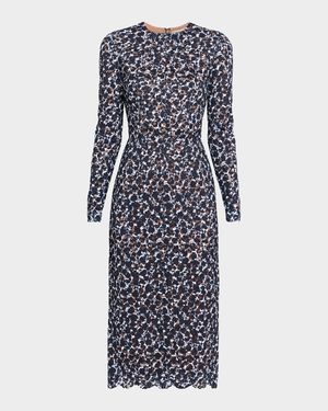 Long-Sleeve Lace Midi Sheath Dress