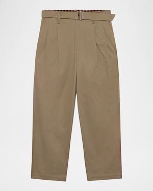 Men's Kent Pleated Cotton Trousers