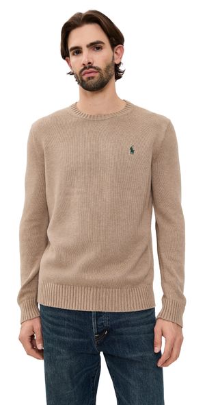 Polo Ralph Lauren Long-Sleeve Cotton Shaker Knit Crewneck Bronze Melange M
