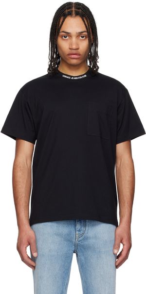 Versace Jeans Couture T-shirt noir à col à logo