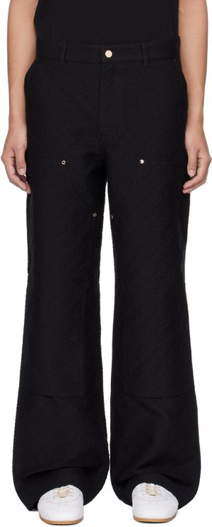 Casablanca Black Jacquard Cargo Trousers