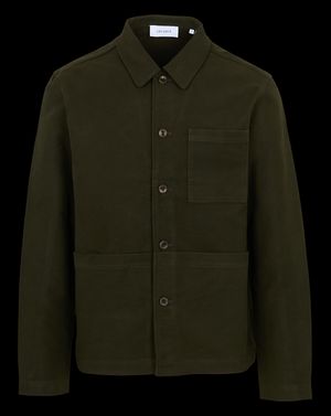 Les Deux - Veste col classique en coton - Taille XL - Vert