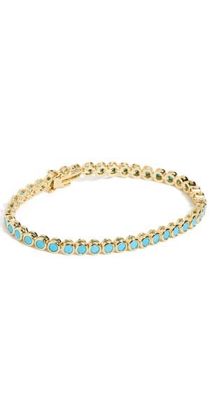 By Adina Eden Turquoise CZ Bezel Tennis Bracelet Turquoise One Size