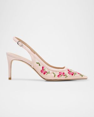 Stuart Power Embroidered Mesh Stiletto Pumps
