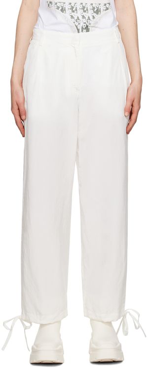 MSGM White Drawstring Trousers