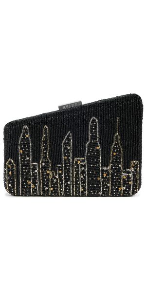 STAUD Carmella Beaded Clutch NYC Skyline One Size