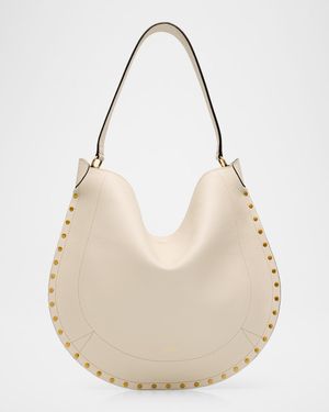 Oskan Studded Grainy Leather Shoulder Bag