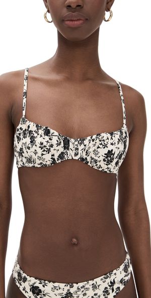 Ulla Johnson Naomi Ruched Bikini Top White Gardenia P