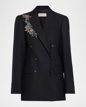 Bafy Embellished Double-Breasted Blazer Jacket
