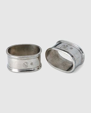 Pewter Napkin Rings, Set of 2