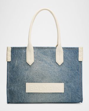B-Army Shopper Tote Bag in Faded Denim