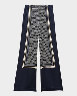 Olive Printed Pull-On Pants