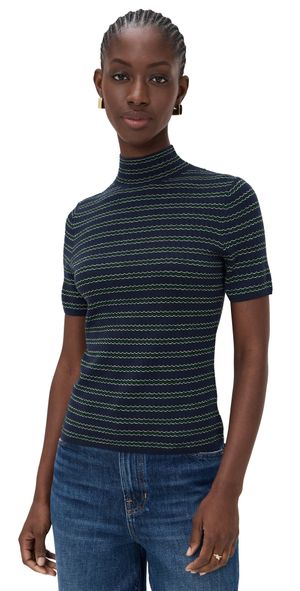 Theory Leenda Stripe Shirt Deep Navy Multi XL
