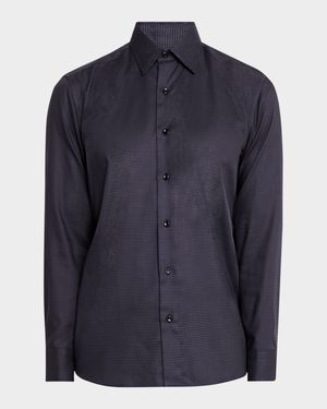 Men's Cotton Houndstooth Sport Shirt
