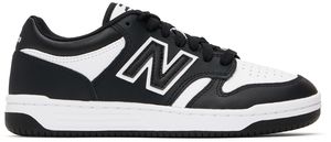 New Balance White & Black 480 Sneakers